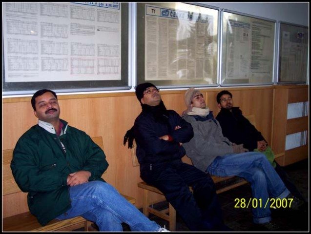 Tired after criss crossing most of the city on foot in about a feet snow