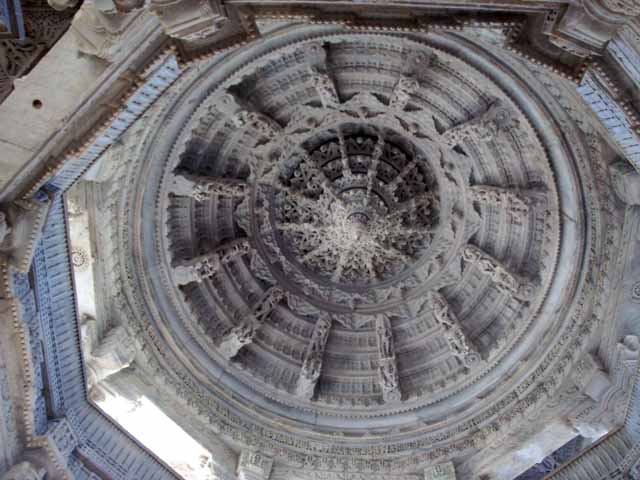 The beautiful Ceiling of the Jain Temple