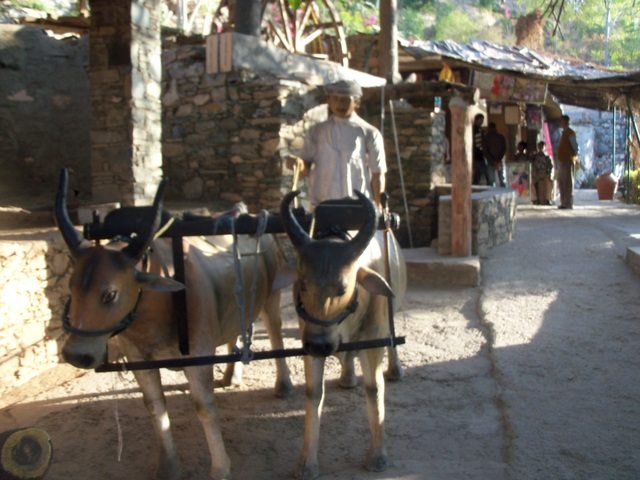 A scene depicting the village life