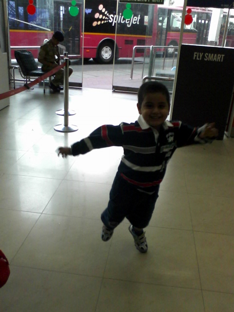 Enjoying at airport