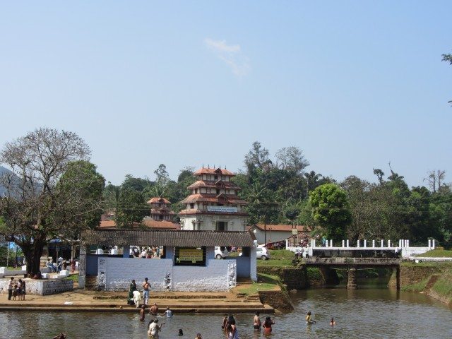 View of the temple from the Triveni Sangama