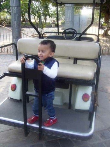 My daughter ready for ride