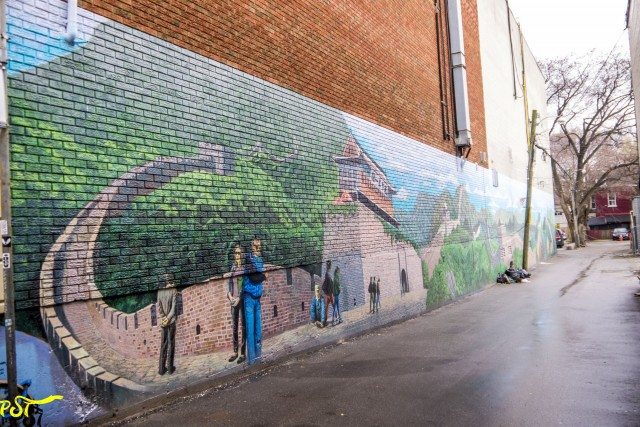 Graffiti on a wall in china town 