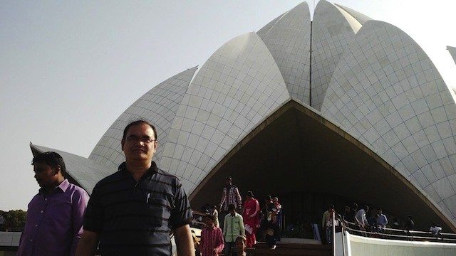 In front of Lotus temple 