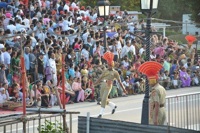 The powerful drill and parade going on
